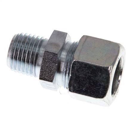 R 1/4'' Male x 12LL Zinc plated Steel Straight Cutting Ring 100 Bar DIN 2353 [2 Pieces]