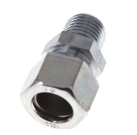 R 1/4'' Male x 12LL Zinc plated Steel Straight Cutting Ring 100 Bar DIN 2353 [2 Pieces]