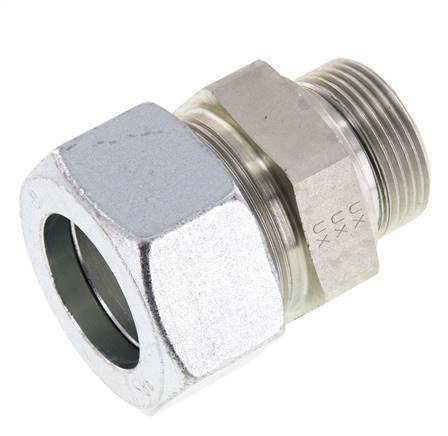 G 1 1/4'' Macho x 38S Anillo de corte recto de acero cincado con junta FKM 315 Bar DIN 2353