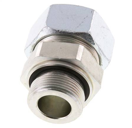 G 1 1/4'' Macho x 38S Anillo de corte recto de acero cincado con junta FKM 315 Bar DIN 2353