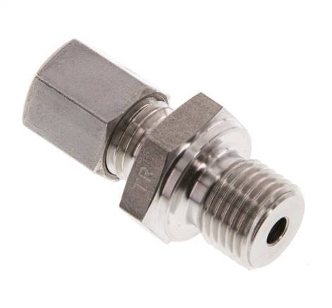 G 1/4'' Macho x 6L Anillo de corte recto de acero inoxidable 315 Barra DIN 2353