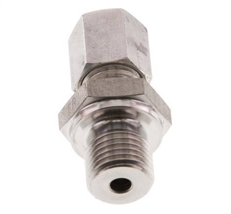 G 1/4'' Macho x 6L Anillo de corte recto de acero inoxidable 315 Barra DIN 2353