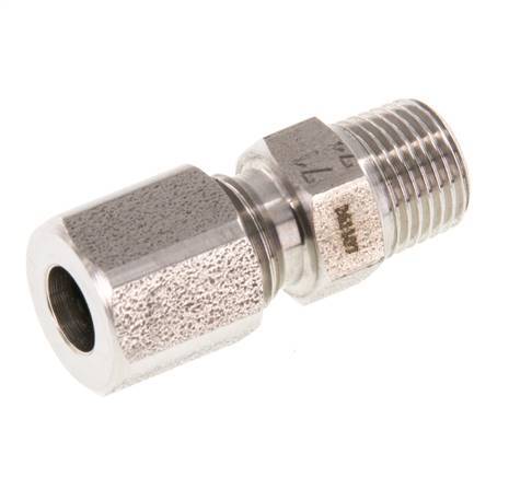 R 1/8'' Macho x 6LL Anillo de corte recto de acero inoxidable 100 Bar DIN 2353