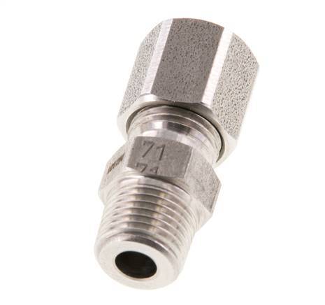 R 1/8'' Macho x 6LL Anillo de corte recto de acero inoxidable 100 Bar DIN 2353