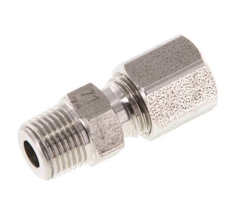 R 1/8'' Macho x 6LL Anillo de corte recto de acero inoxidable 100 Bar DIN 2353