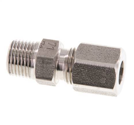 R 1/8'' Macho x 6LL Anillo de corte recto de acero inoxidable 100 Bar DIN 2353