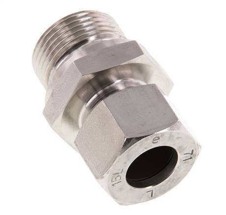 G 3/4'' Macho x 15L Anillo de corte recto de acero inoxidable 315 Barra DIN 2353