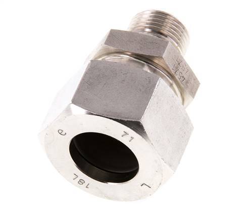 G 3/8'' Macho x 18L Acero inoxidable Anillo de corte recto 315 Barra DIN 2353