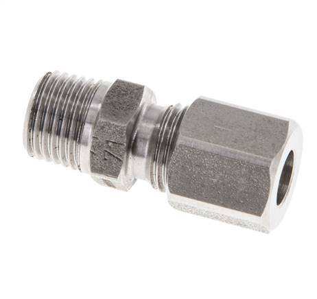 M10x1 Macho x 6LL Anillo de corte recto de acero inoxidable 100 Bar DIN 2353