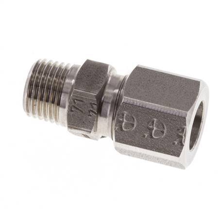 M10x1 Macho x 8LL Anillo de corte recto de acero inoxidable 100 Bar DIN 2353