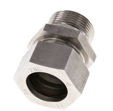 M33x2 Macho x 28L Anillo de corte recto de acero inoxidable 160 Barra DIN 2353