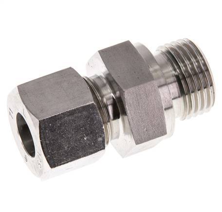 G 1/2'' Macho x 12S Anillo de corte recto de acero inoxidable con junta FKM 630 Barra DIN 2353