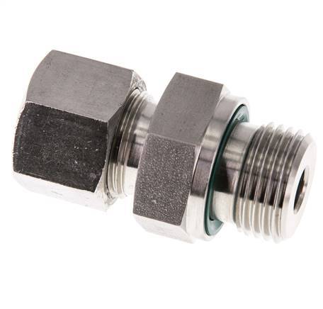 G 1/2'' Macho x 12S Anillo de corte recto de acero inoxidable con junta FKM 630 Barra DIN 2353