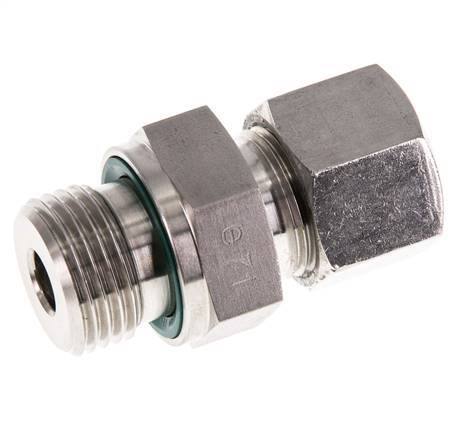 G 1/2'' Macho x 12S Anillo de corte recto de acero inoxidable con junta FKM 630 Barra DIN 2353