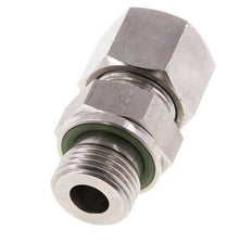 G 1/2'' Macho x 14S Anillo de corte recto de acero inoxidable con junta FKM 630 Bar DIN 2353