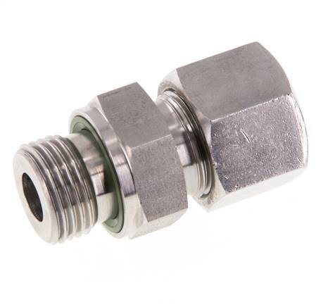 G 1/2'' Macho x 14S Anillo de corte recto de acero inoxidable con junta FKM 630 Bar DIN 2353
