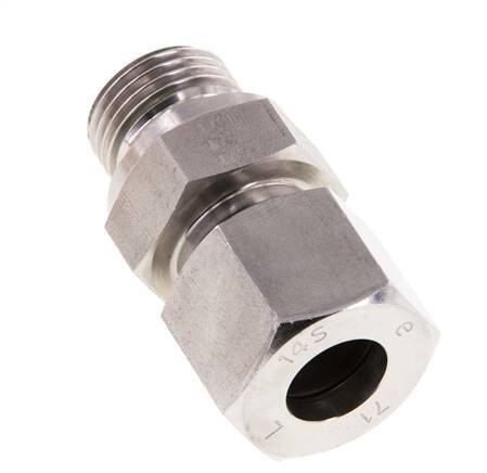 G 1/2'' Macho x 14S Anillo de corte recto de acero inoxidable con junta FKM 630 Bar DIN 2353