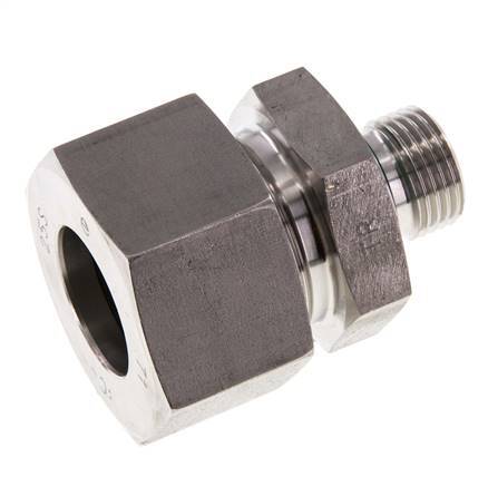 G 1/2'' Macho x 25S Anillo de corte recto de acero inoxidable con junta FKM 400 Bar DIN 2353