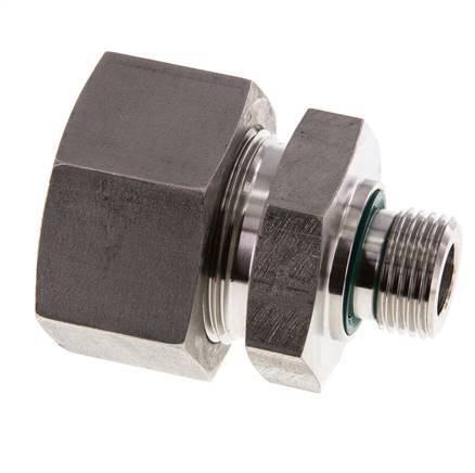 G 1/2'' Macho x 25S Anillo de corte recto de acero inoxidable con junta FKM 400 Bar DIN 2353