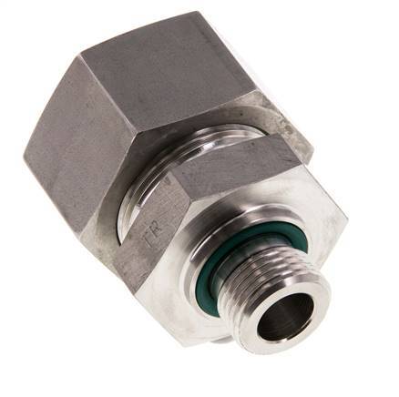 G 1/2'' Macho x 25S Anillo de corte recto de acero inoxidable con junta FKM 400 Bar DIN 2353
