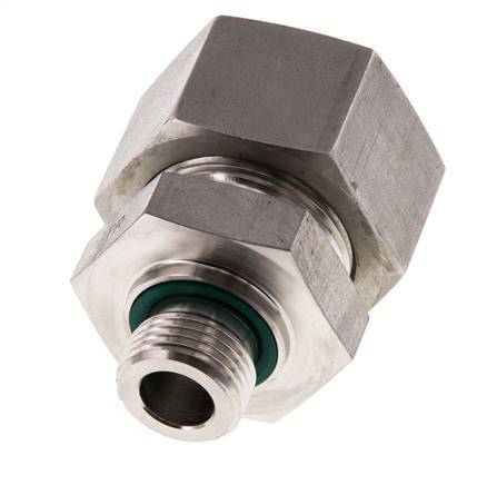 G 1/2'' Macho x 25S Anillo de corte recto de acero inoxidable con junta FKM 400 Bar DIN 2353