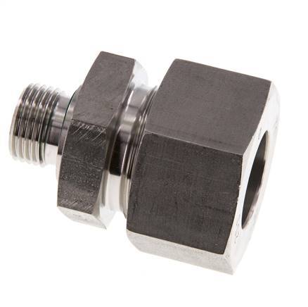 G 1/2'' Macho x 25S Anillo de corte recto de acero inoxidable con junta FKM 400 Bar DIN 2353