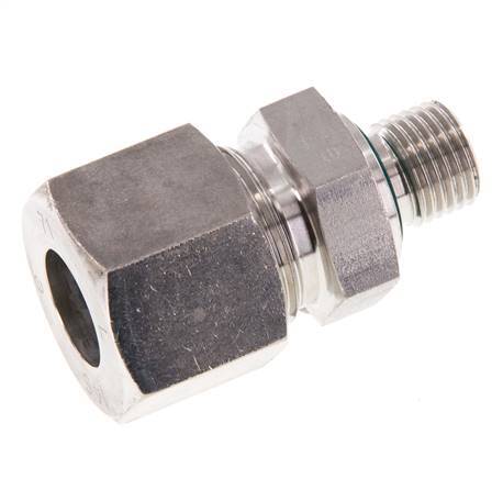 G 1/4'' Macho x 14S Anillo de corte recto de acero inoxidable con junta FKM 630 Bar DIN 2353