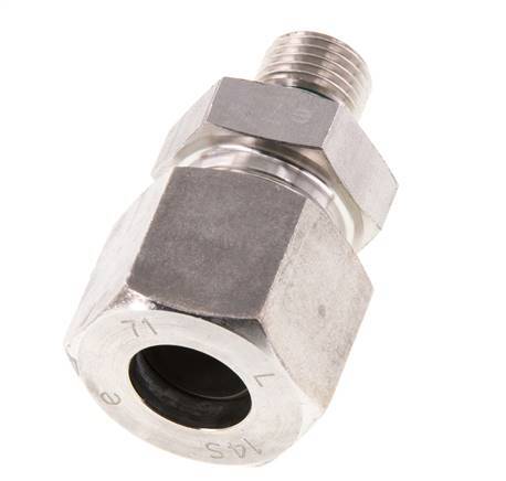 G 1/4'' Macho x 14S Anillo de corte recto de acero inoxidable con junta FKM 630 Bar DIN 2353