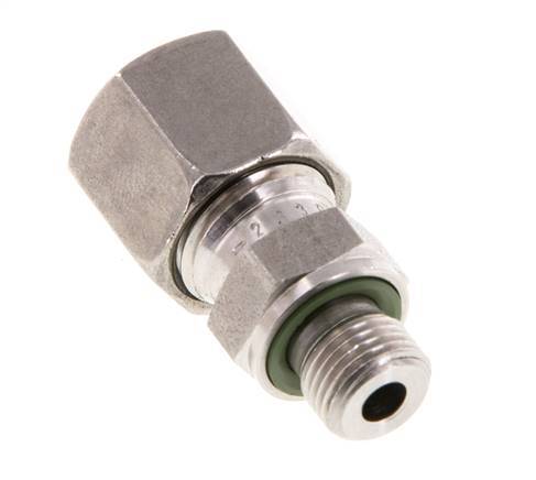 G 1/8'' Macho x 8L Anillo de corte recto de acero inoxidable con junta FKM 315 Bar DIN 2353