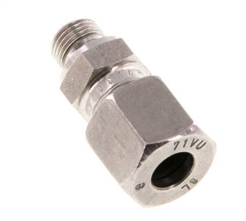 G 1/8'' Macho x 8L Anillo de corte recto de acero inoxidable con junta FKM 315 Bar DIN 2353