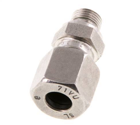 G 1/8'' Macho x 8L Anillo de corte recto de acero inoxidable con junta FKM 315 Bar DIN 2353