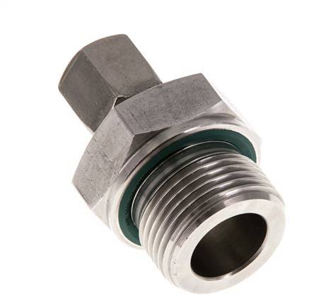 G 3/4'' Macho x 6S Anillo de corte recto de acero inoxidable con junta FKM 630 Bar DIN 2353