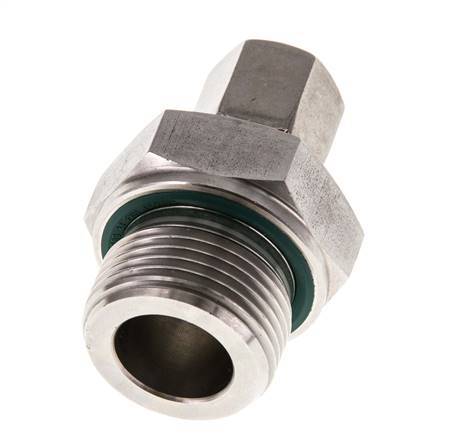 G 3/4'' Macho x 6S Anillo de corte recto de acero inoxidable con junta FKM 630 Bar DIN 2353