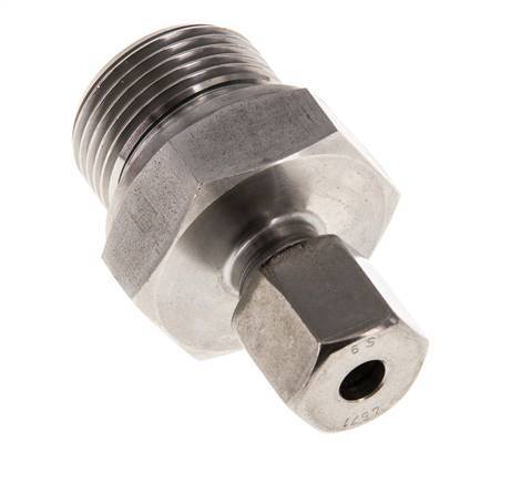 G 3/4'' Macho x 6S Anillo de corte recto de acero inoxidable con junta FKM 630 Bar DIN 2353