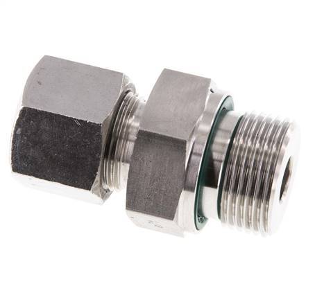 G 3/4'' Macho x 14S Anillo de corte recto de acero inoxidable con junta FKM 630 Bar DIN 2353