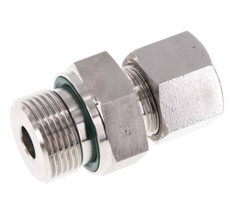 G 3/4'' Macho x 14S Anillo de corte recto de acero inoxidable con junta FKM 630 Bar DIN 2353