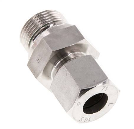 G 3/4'' Macho x 14S Anillo de corte recto de acero inoxidable con junta FKM 630 Bar DIN 2353