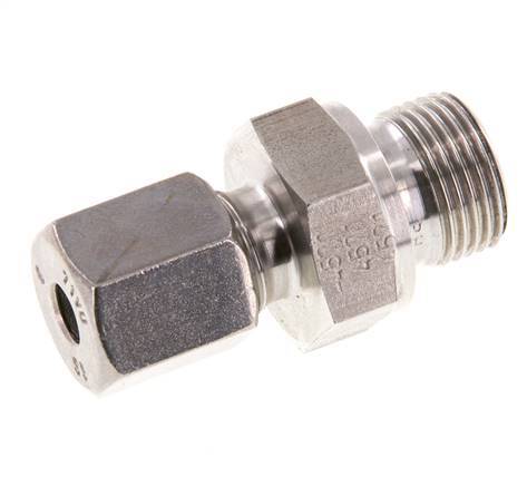 G 3/8'' Macho x 6S Anillo de corte recto de acero inoxidable con junta FKM 630 Bar DIN 2353