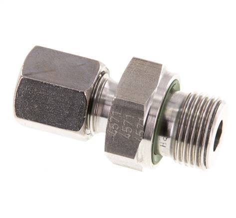 G 3/8'' Macho x 6S Anillo de corte recto de acero inoxidable con junta FKM 630 Bar DIN 2353