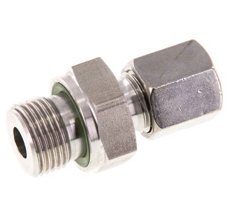 G 3/8'' Macho x 6S Anillo de corte recto de acero inoxidable con junta FKM 630 Bar DIN 2353