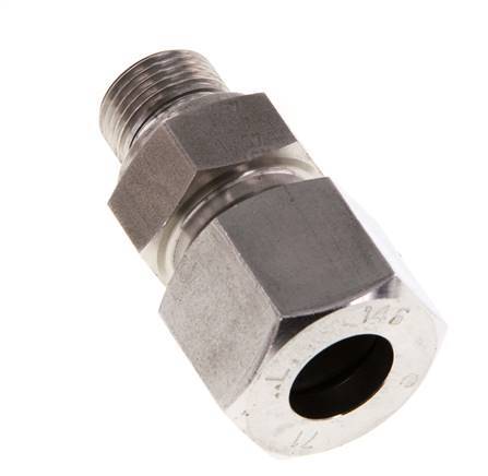 G 3/8'' Macho x 14S Anillo de corte recto de acero inoxidable con junta FKM 630 Bar DIN 2353