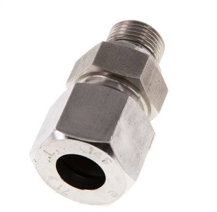 G 3/8'' Macho x 14S Anillo de corte recto de acero inoxidable con junta FKM 630 Bar DIN 2353
