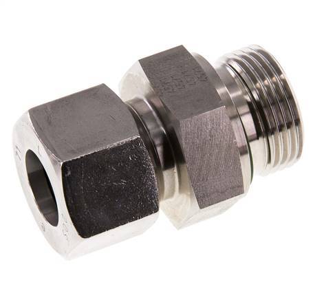 G 1'' Macho x 20S Anillo de corte recto de acero inoxidable con junta FKM 400 Bar DIN 2353