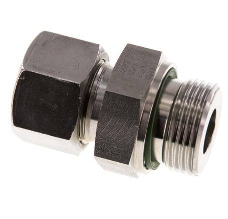 G 1'' Macho x 20S Anillo de corte recto de acero inoxidable con junta FKM 400 Bar DIN 2353
