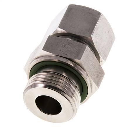 G 1'' Macho x 20S Anillo de corte recto de acero inoxidable con junta FKM 400 Bar DIN 2353