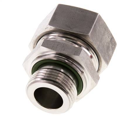 G 1'' Macho x 35L Anillo de corte recto de acero inoxidable con junta FKM 160 Bar DIN 2353