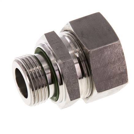 G 1'' Macho x 35L Anillo de corte recto de acero inoxidable con junta FKM 160 Bar DIN 2353