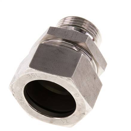 G 1'' Macho x 35L Anillo de corte recto de acero inoxidable con junta FKM 160 Bar DIN 2353