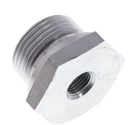 G 1'' x G 1/4'' M/F Adaptador Reductor de Acero Cincado 400 Bar - Hidráulico