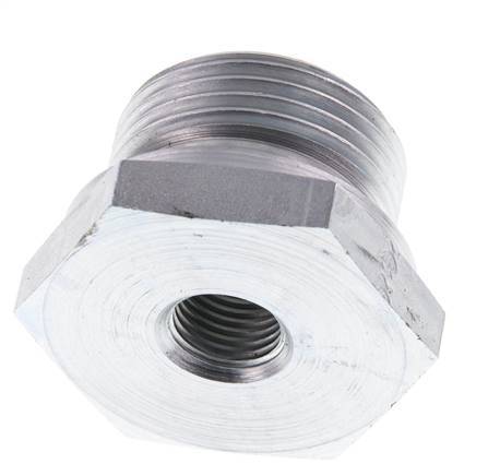 G 1'' x G 1/4'' M/F Adaptador Reductor de Acero Cincado 400 Bar - Hidráulico